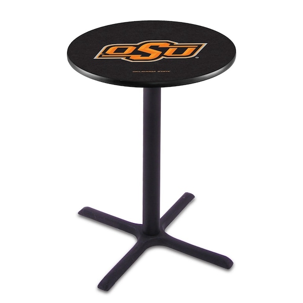 42" Blk Wrinkle Oklahoma State Pub Table